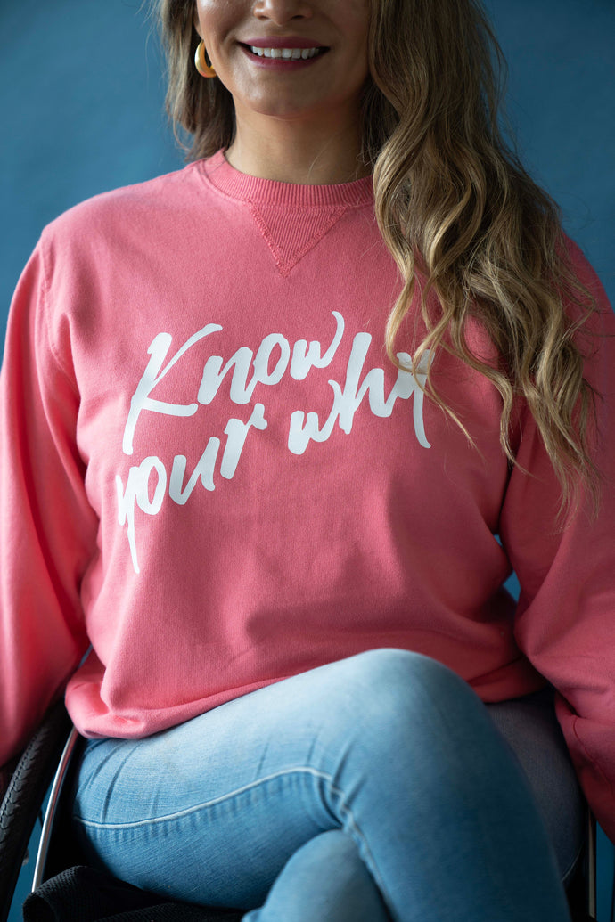Know Your Why Coral Sweater