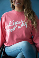 Know Your Why Coral Sweater